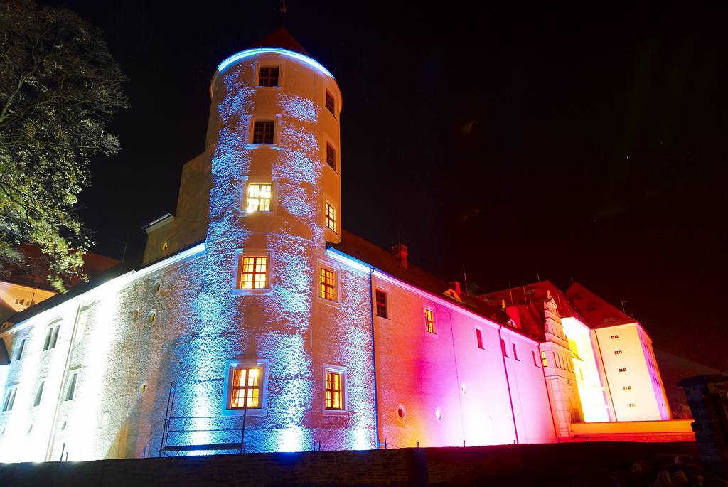 Schloss Freudenstein bei Nacht